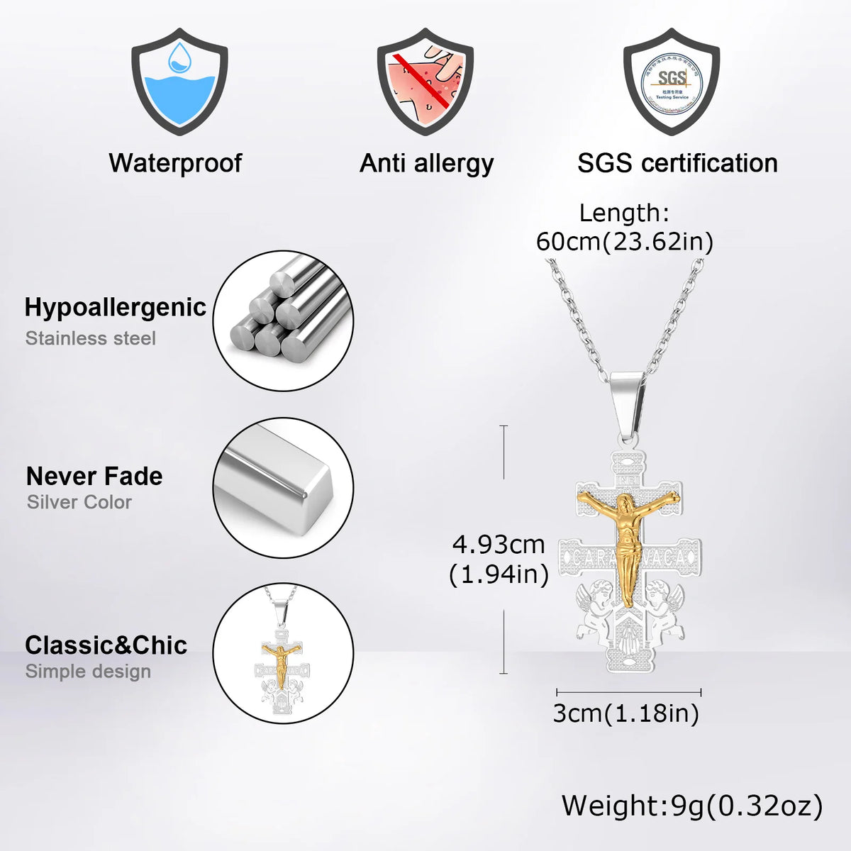 PENDRA Cross Orthodox Pendant Necklace