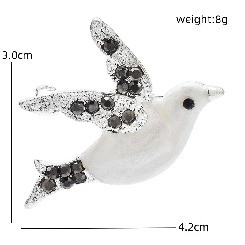 PENDRA Folibird Leaf and Bird Brooch