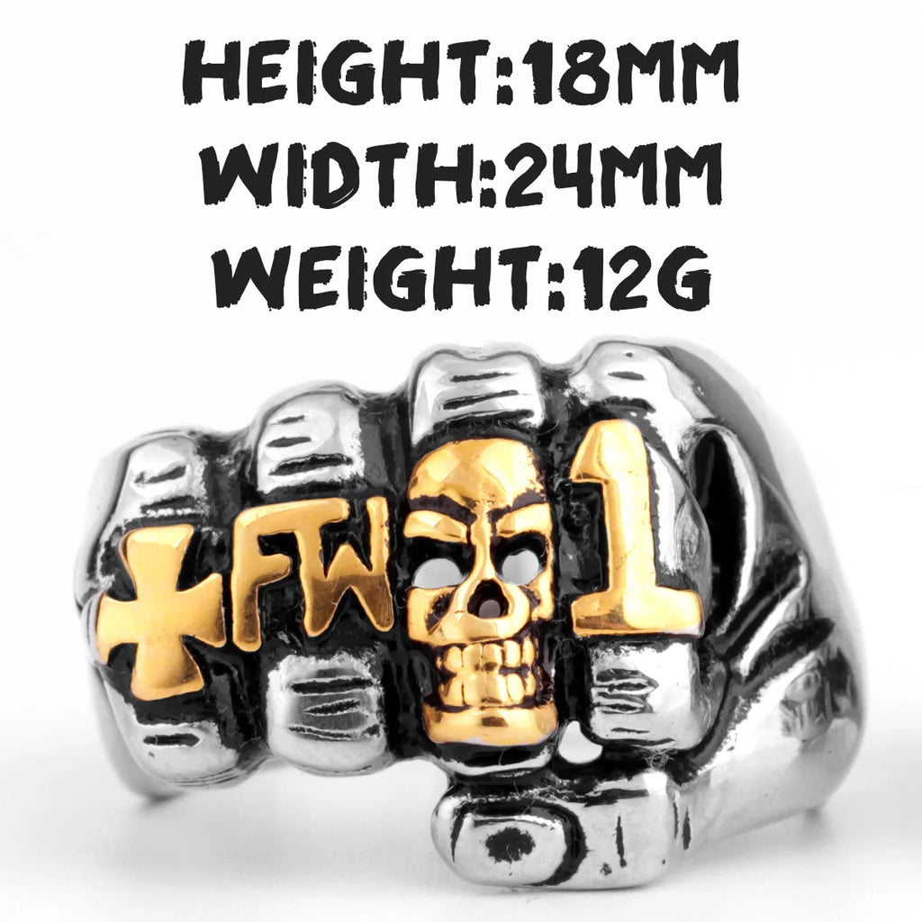 PENDRA Fist Punch Skull Steel Ring