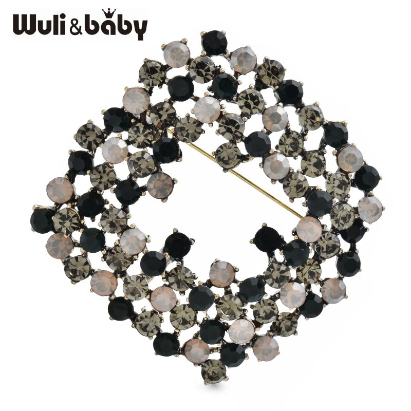PENDRA Rhombelle Rhinestone Geometric Rhombus Brooch