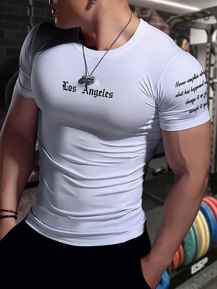 PENDRA Printed Urban Short-Sleeve Running T-Shirt
