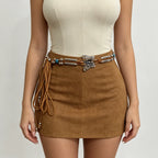 PENDRA Demiine Floral Boho Waist Chain Belt