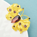 PENDRA Crystal Golden Butterfly Brooch