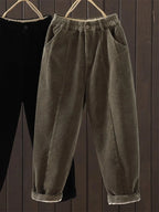 PENDRA Corduroy Warm Elastic Waist Pants