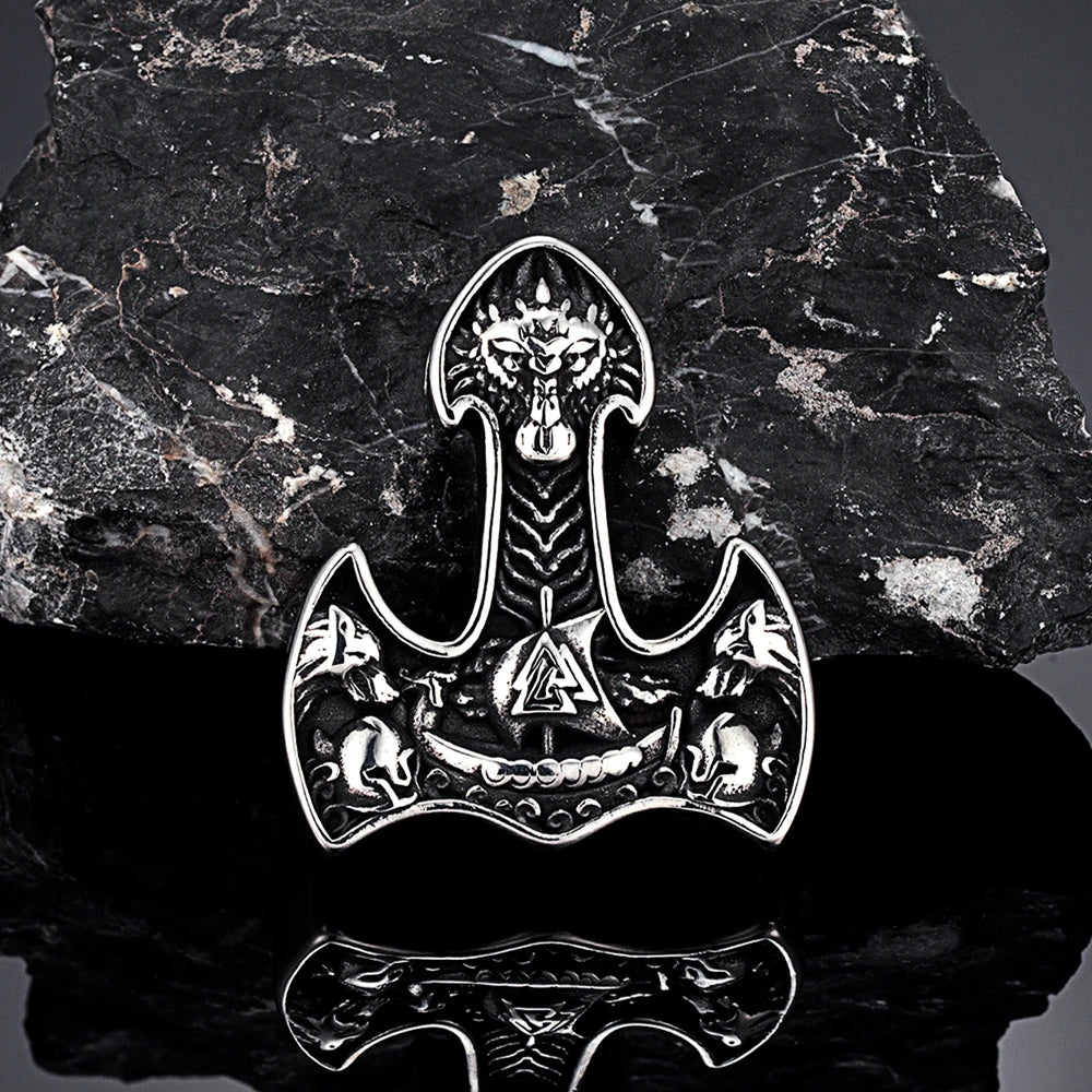 PENDRA Wolf Norse Dragon Necklace