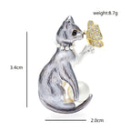 PENDRA Butterfly And Cat Brooch