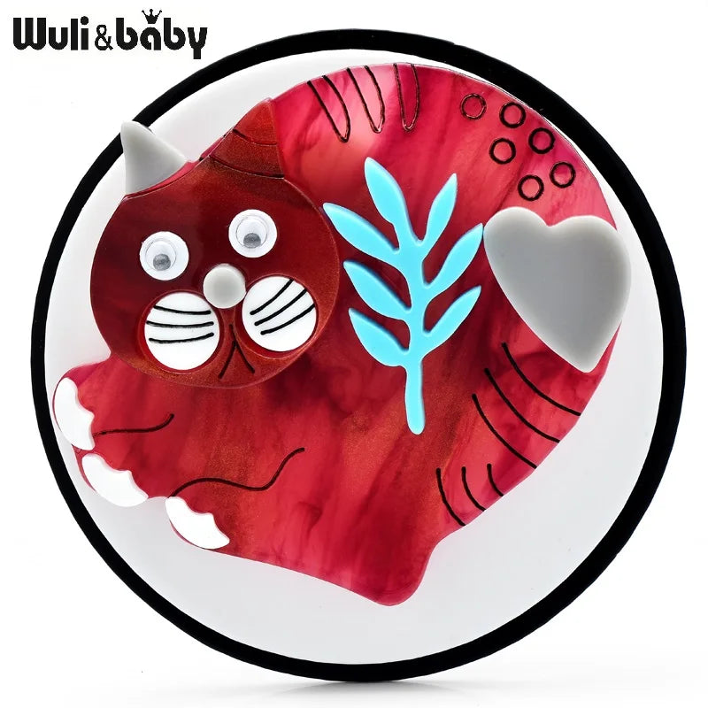 Wuli&baby New Movable Acrylic Animal Brooches For Women Lovely Beautiful Designs Casual Party Brooch Pins Gifts