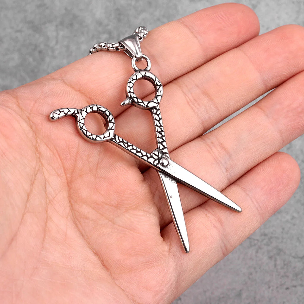 PENDRA Scissors Haircut Barber Steel Necklace