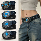 PENDRA Noraarae Leather Black Turquoise Buckle Turquoise Belt
