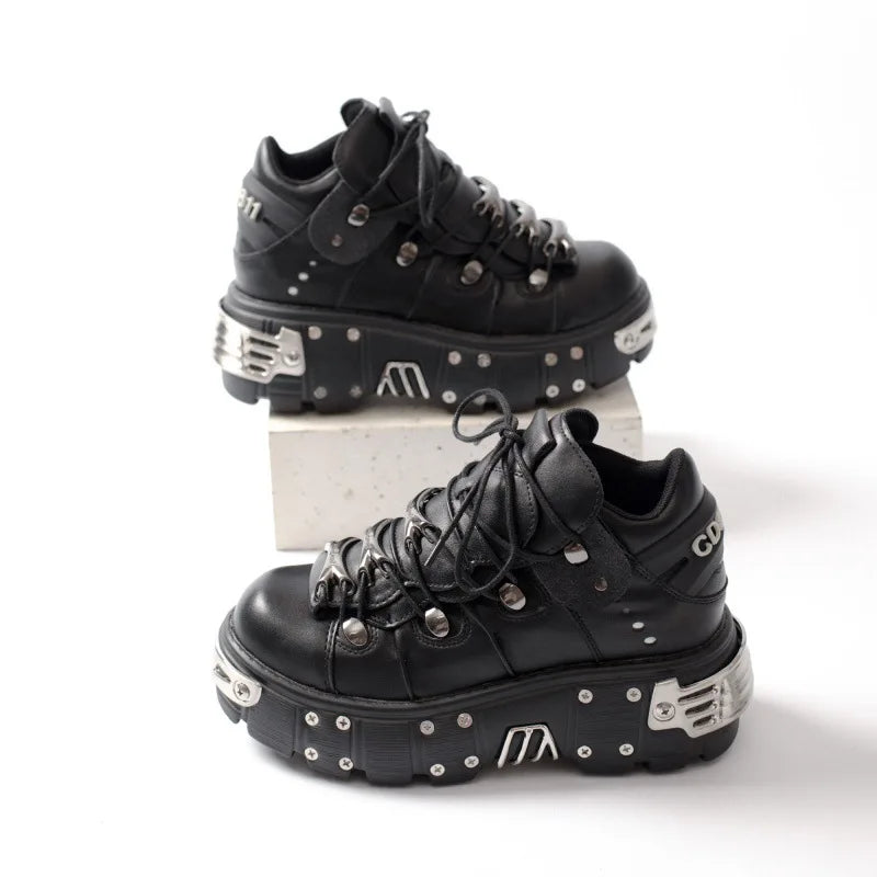 PENDRA Lace Platform Ankle Boots
