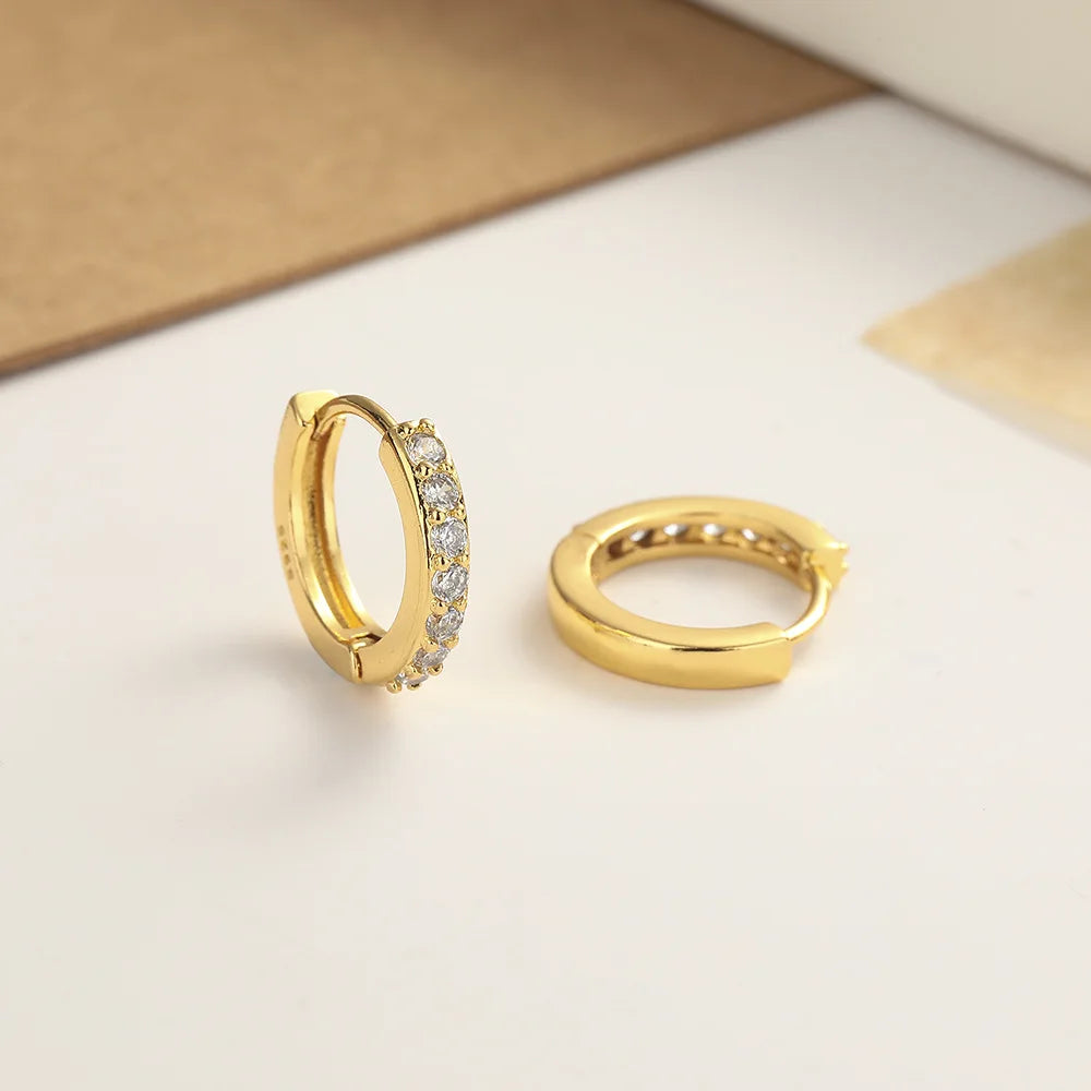 PENDRA Diamond Studded Hoop Sterling Earrings