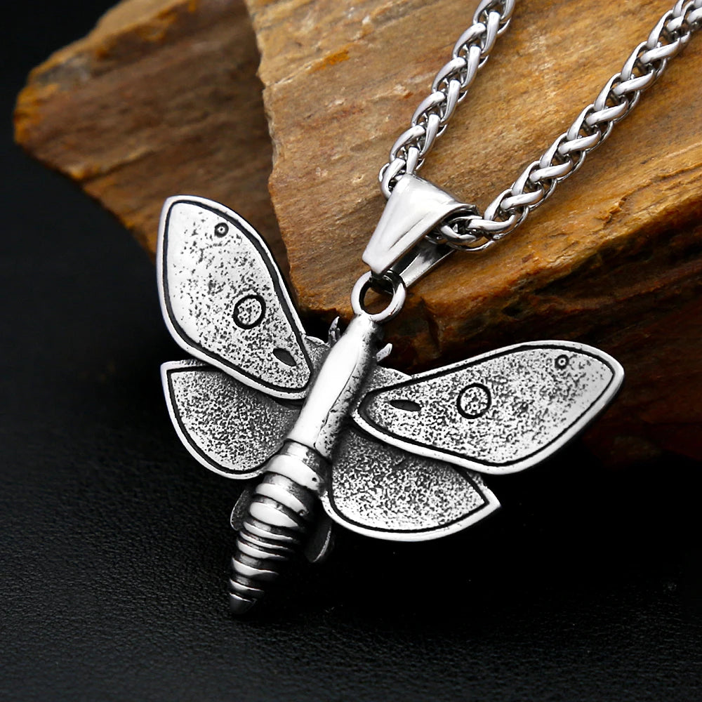 PENDRA Deathmoth Gothic Death Head Moth Necklace