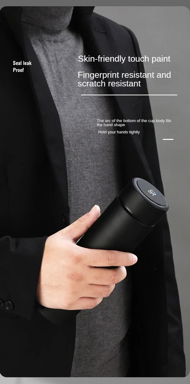 500ML High-Quality 304 Stainless Steel Smart Thermos Insulated Tea and Water Separation Cup for Men Women Best Christmas Gift