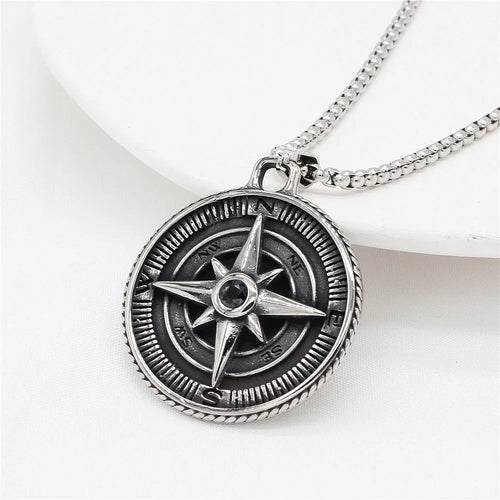 PENDRA Compassforge 316L Stainless Steel Compass Pendant