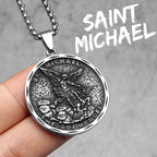 PENDRA Jesus Angel Cross Steel Necklace