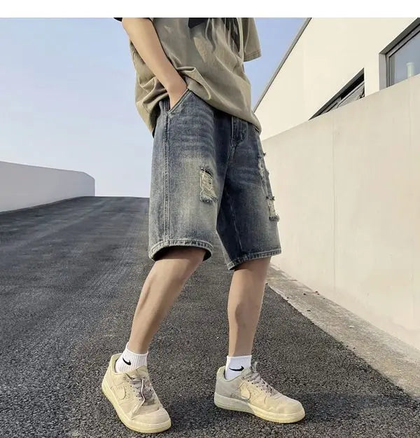 PENDRA Denim Ripped Pants