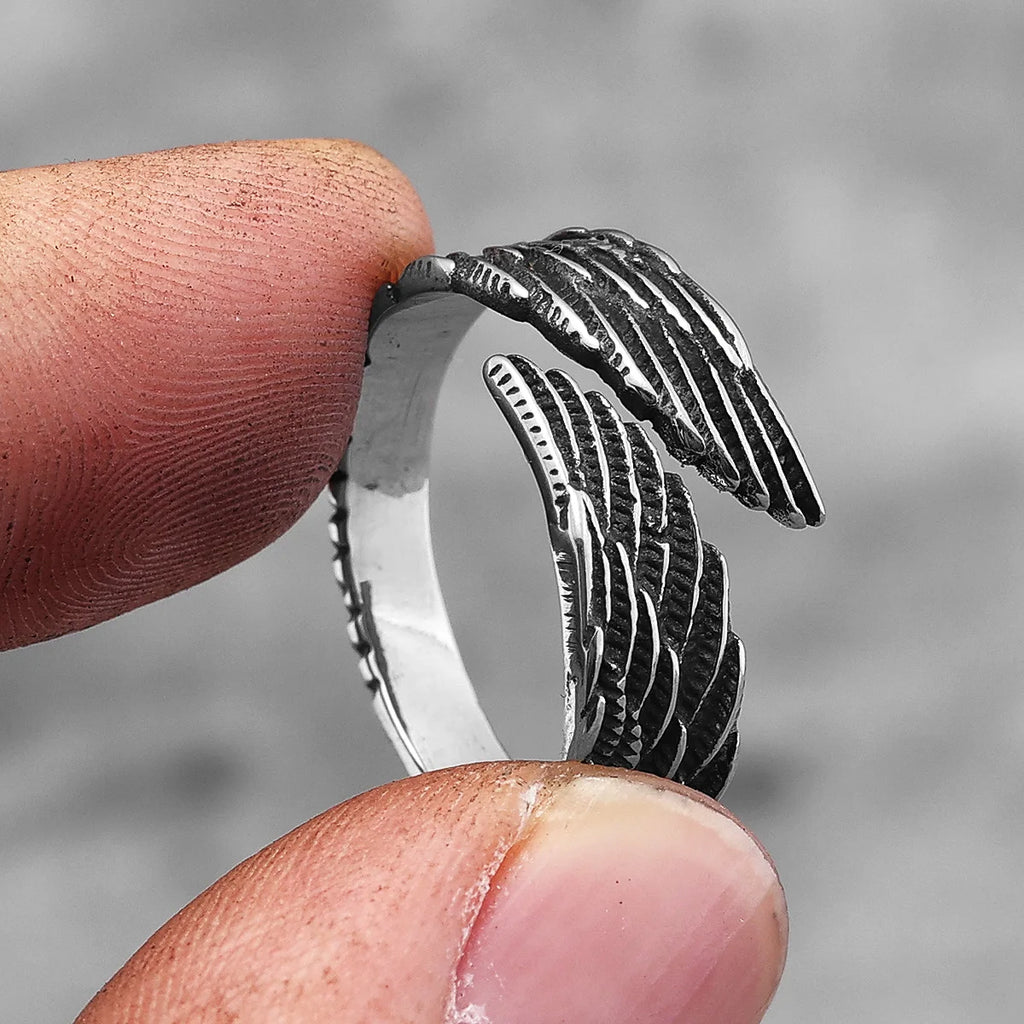 PENDRA Angel Wings Punk Ring