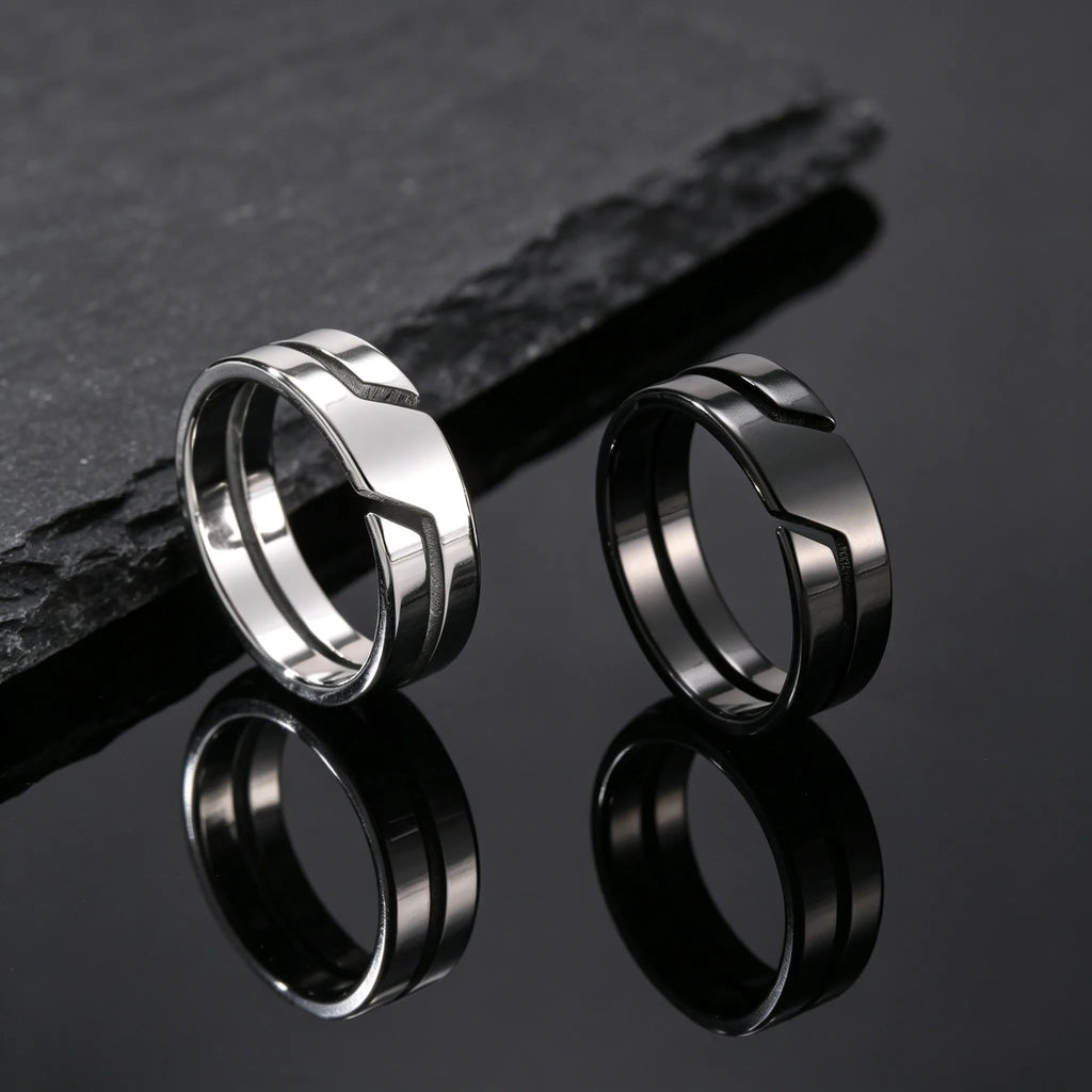 Simple Stainless Steel Ring for Men,Casual Silver Black Color Finger Rings,Trend Jewelry Wedding Gift