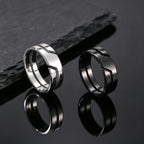 Simple Stainless Steel Ring for Men,Casual Silver Black Color Finger Rings,Trend Jewelry Wedding Gift