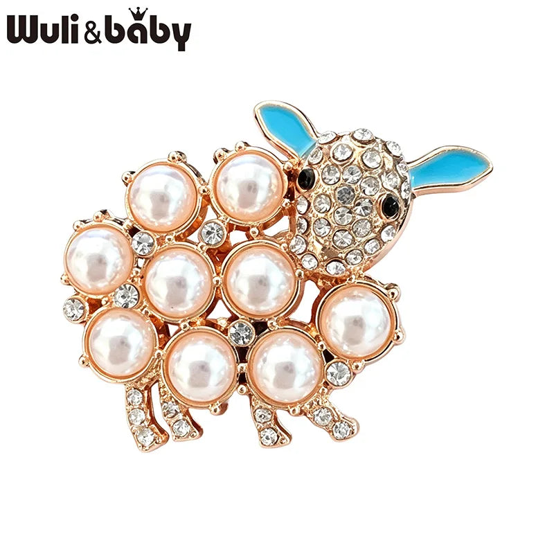 PENDRA Opal Sheep Vintage Animal Brooch