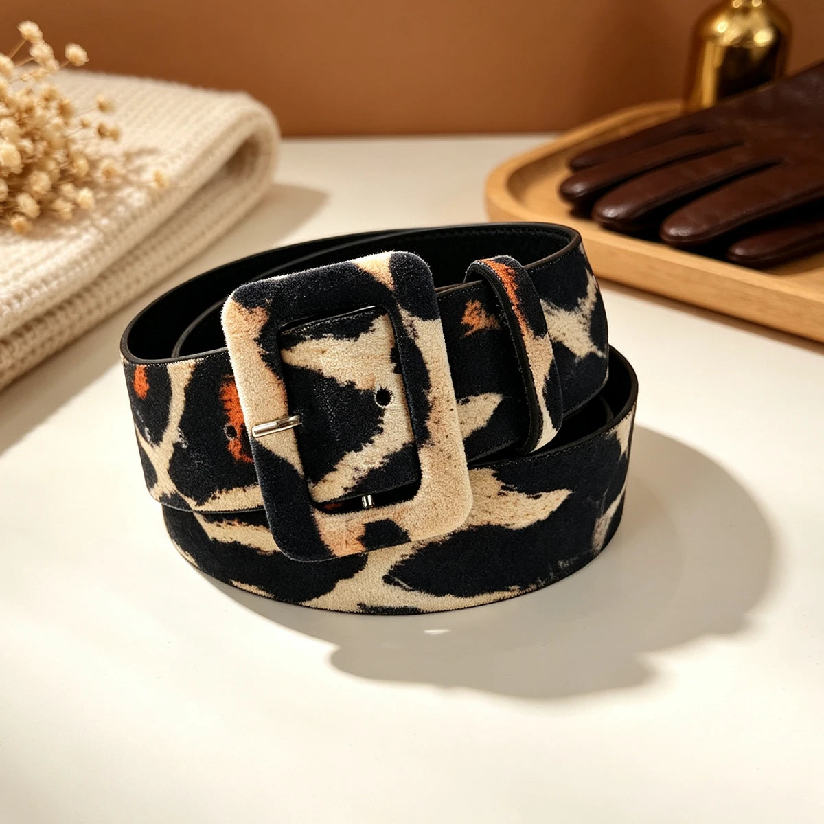 PENDRA Orlalia Leopard Print Western Boho Belt