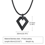 PENDRA Square Geometric Hollow Pendant Necklace