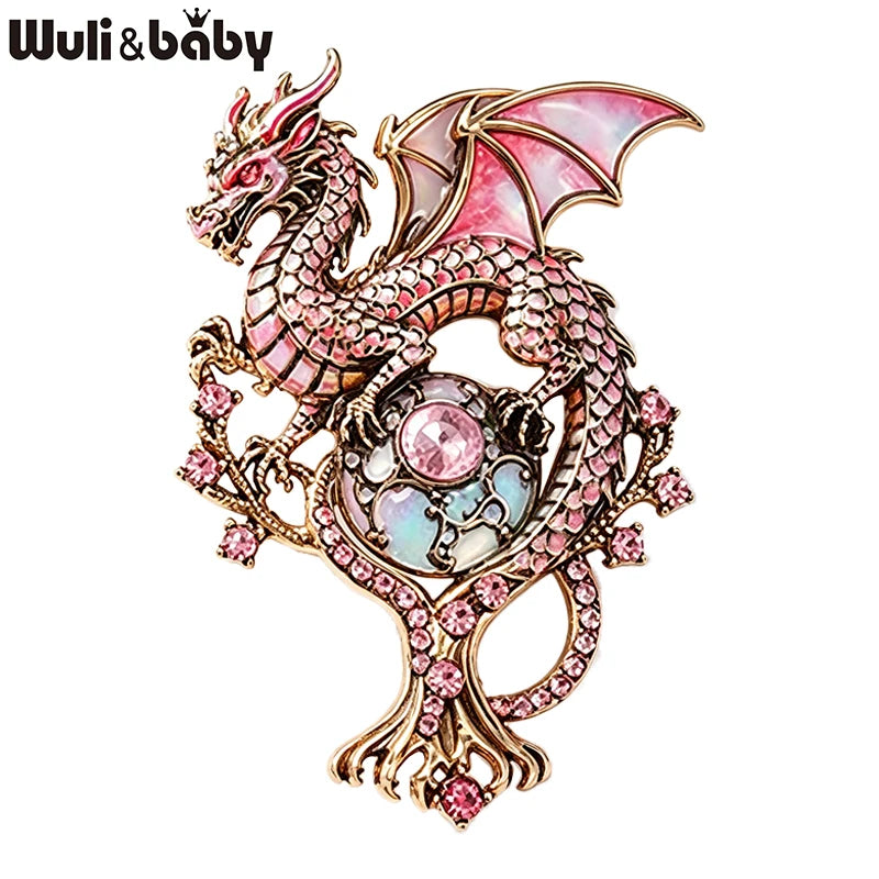 PENDRA Dragon US-Flag Animal Brooch