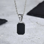 PENDRA Square Enamel Rectangle Pendant Necklace
