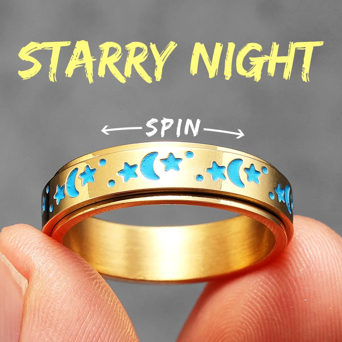PENDRA Starry Night Stars Steel Ring