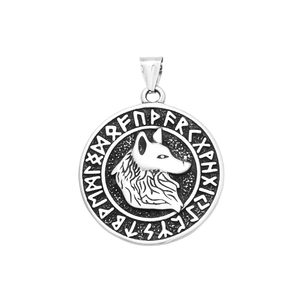 PENDRA Wolfcrest Viking Wolf Head Necklace