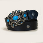 PENDRA Noraarae Leather Black Turquoise Buckle Turquoise Belt