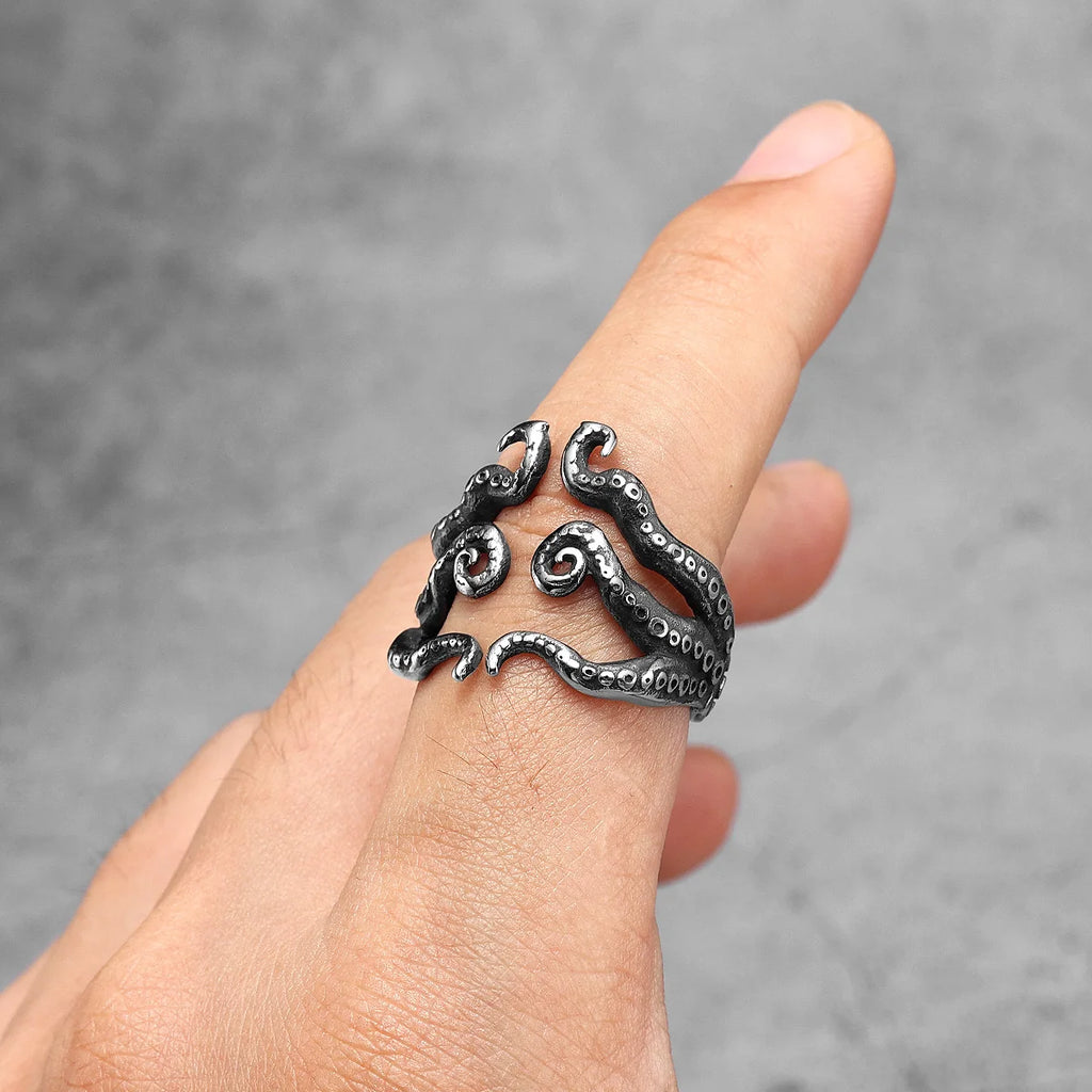PENDRA Octopus Squid Tentacle Steel Ring