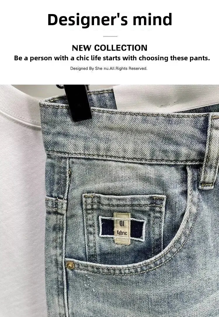 PENDRA Straight Leg Denim Washed Pants