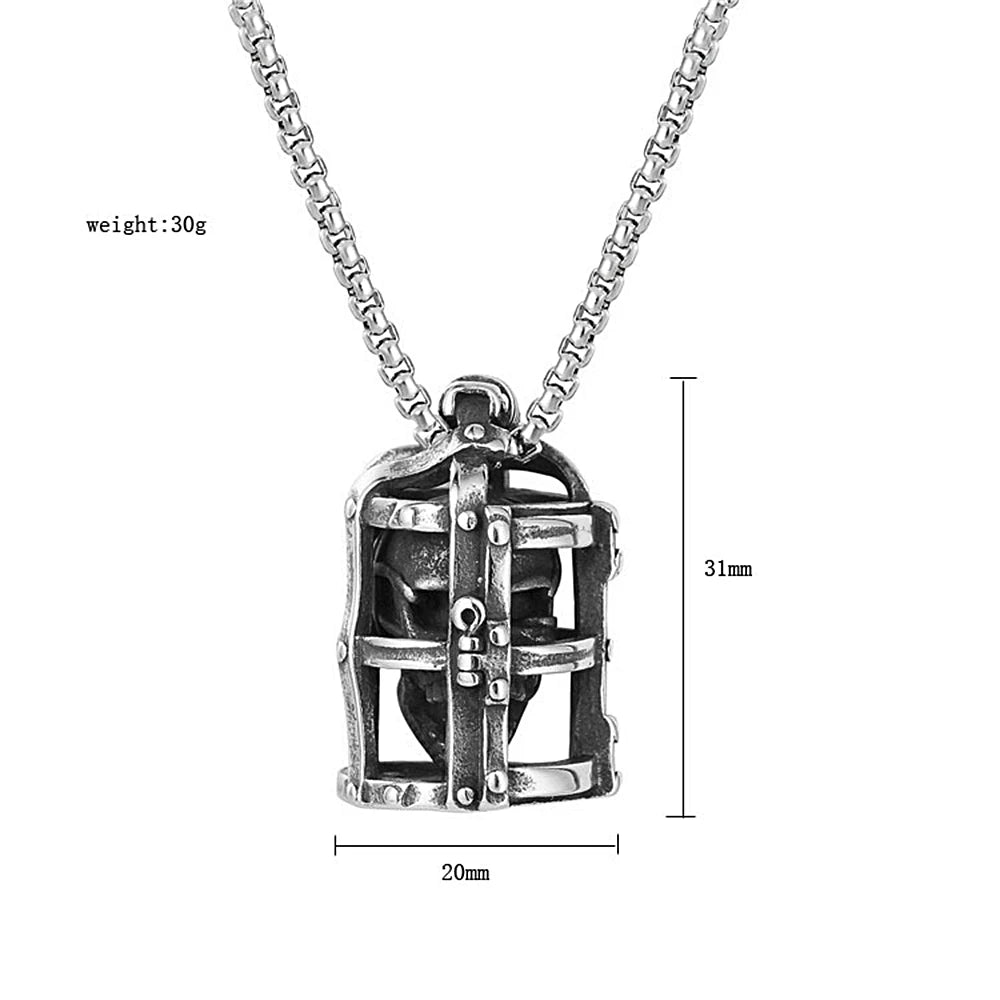 PENDRA Skullcage 316L Stainless Steel Cage Pendant