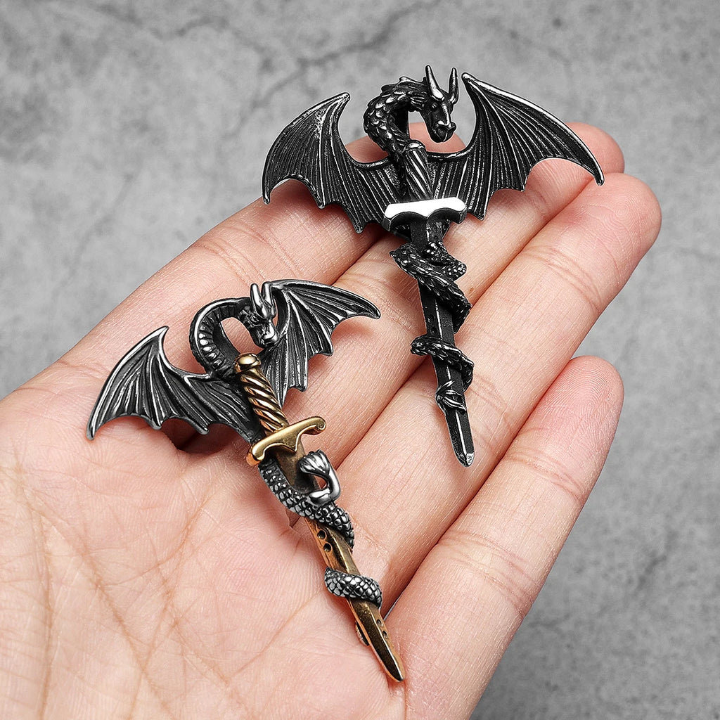 PENDRA Dragon Slaying Sword Steel Necklace