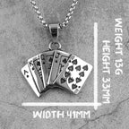 PENDRA Flush Poker Gambling Steel Necklace