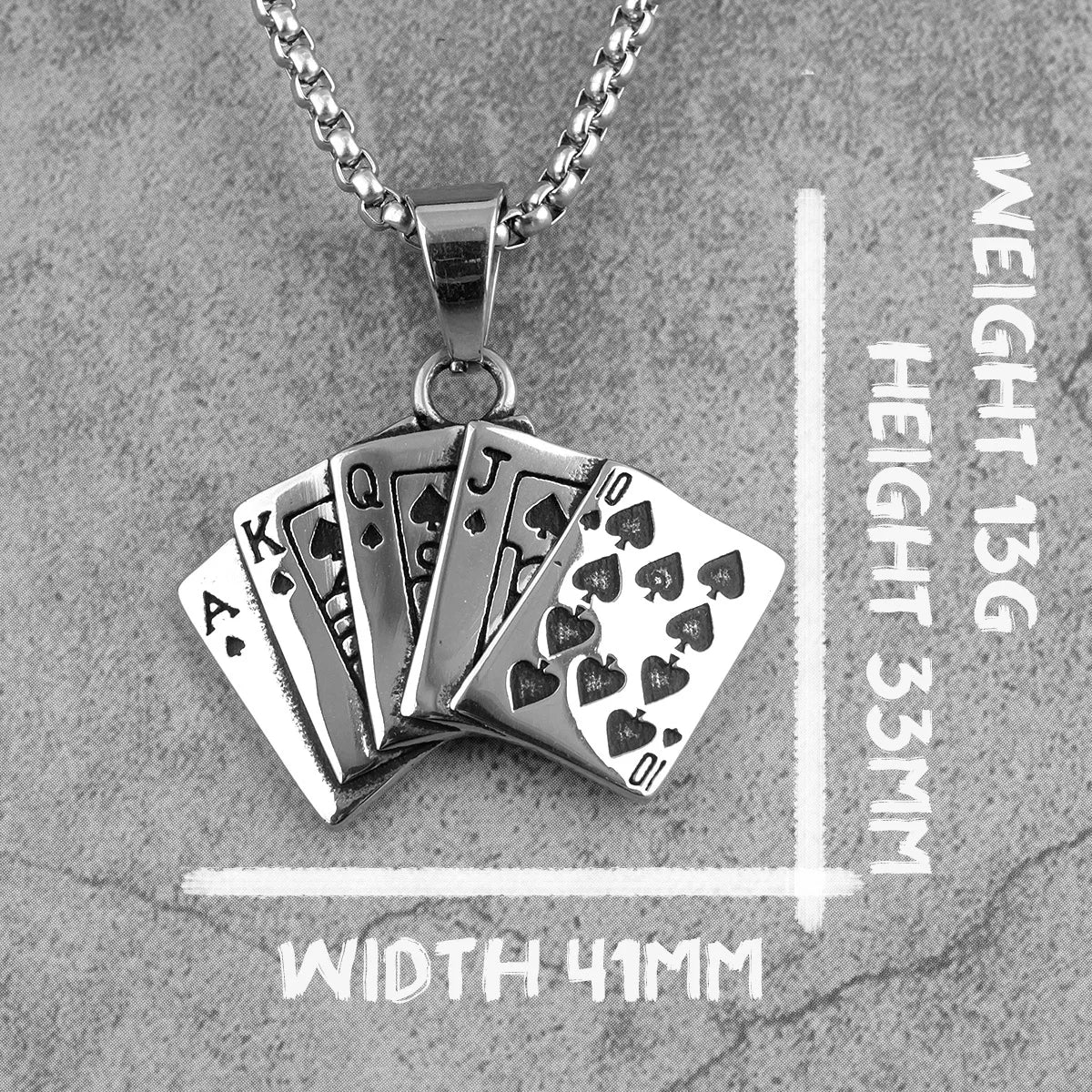 PENDRA Flush Poker Gambling Steel Necklace