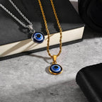 Stainless Steel Evil Eyes Necklace for Men Women,Waterproof Nazar Boncuğu Collar,Stylish Jewelry Gift
