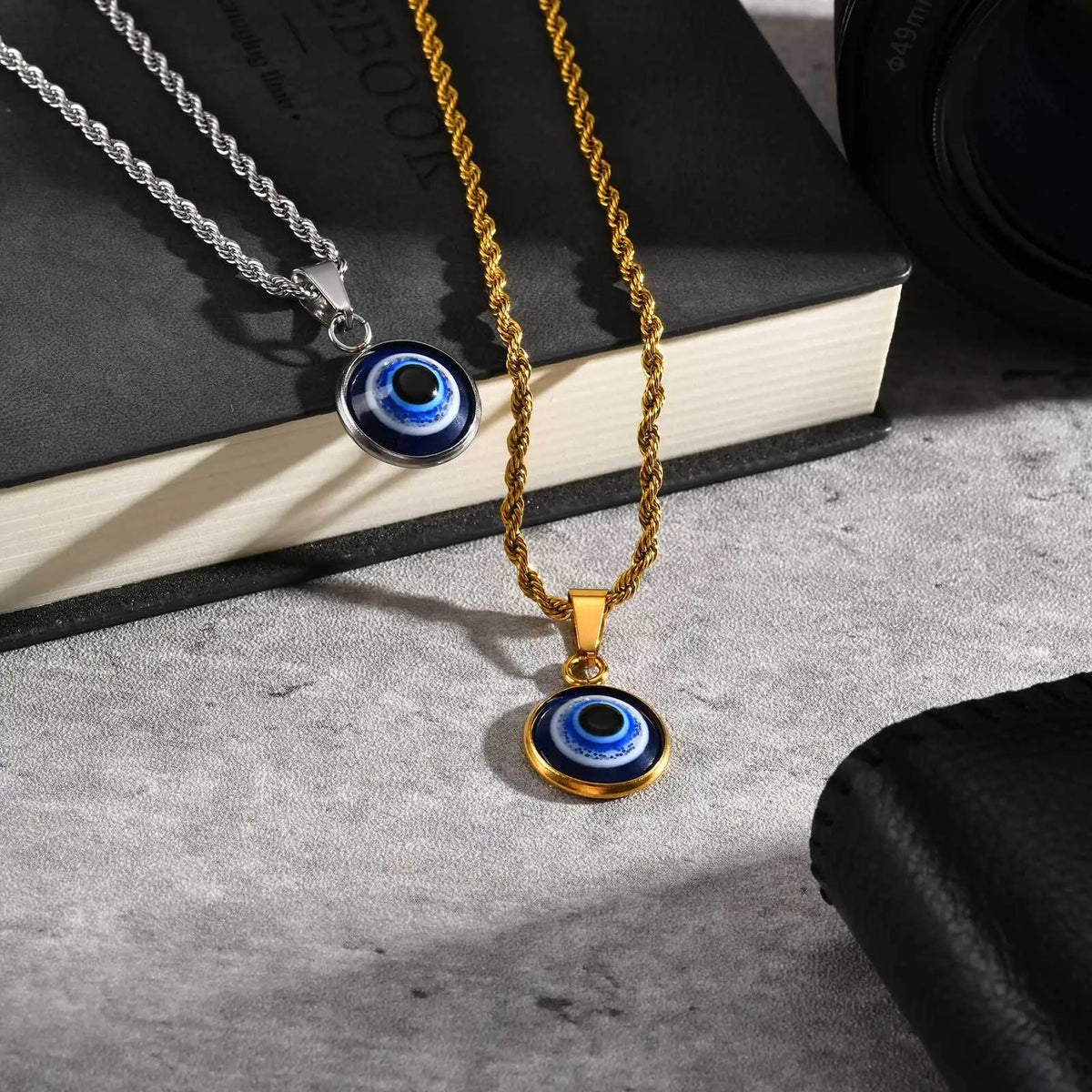 Stainless Steel Evil Eyes Necklace for Men Women,Waterproof Nazar Boncuğu Collar,Stylish Jewelry Gift