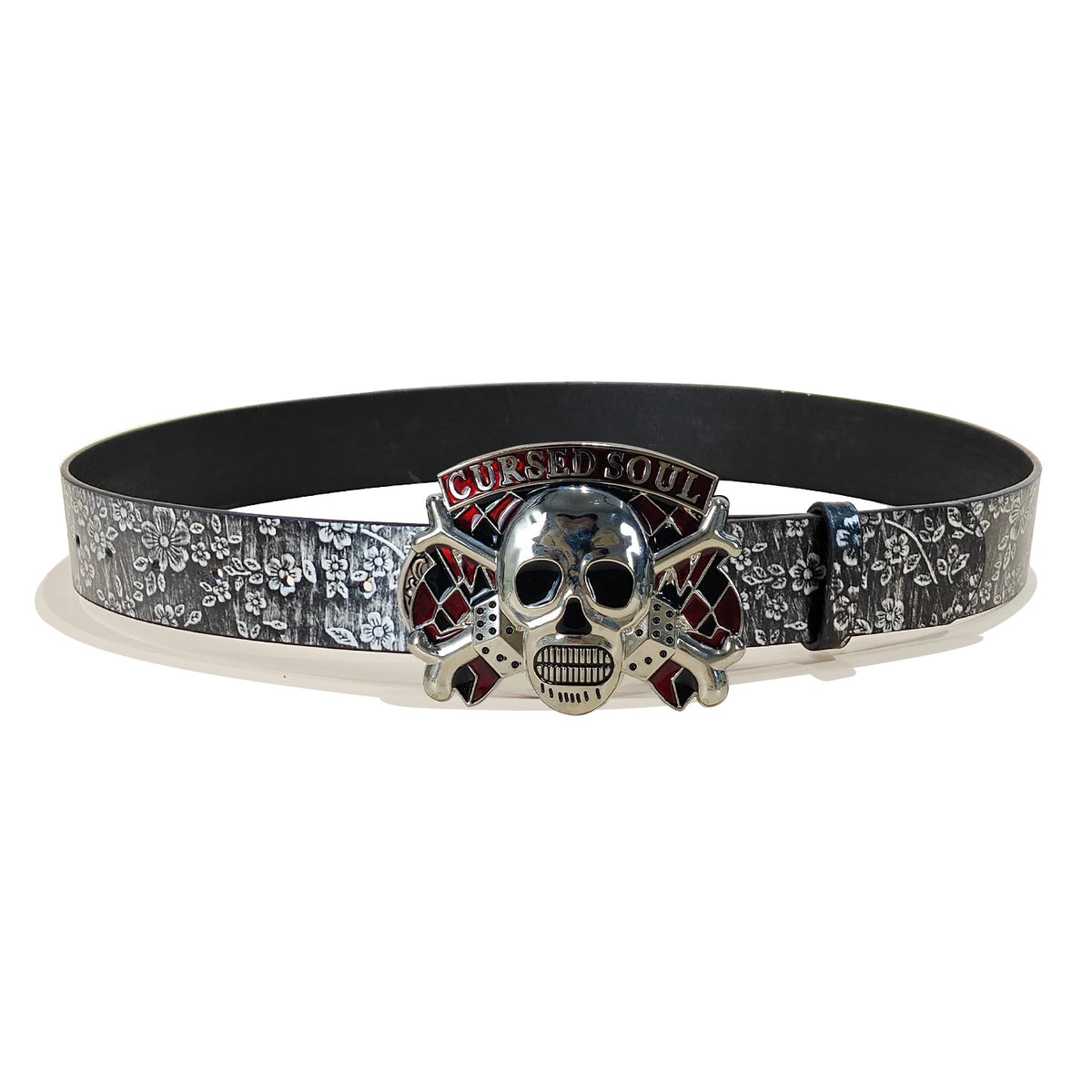 PENDRA Iriselle Leather Black Floral Luxury Belt