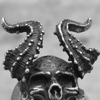 PENDRA Maleficent Skull Biker Steel Ring