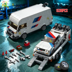 1536Pcs Building Block Race Car Trailer & Van Model Kit DIY Vehicle Transporter Se Assembly Construction Toy Educational Puzzle