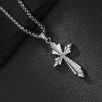 PENDRA Geocross Simple Geometric Stainless Steel Cross Pendant