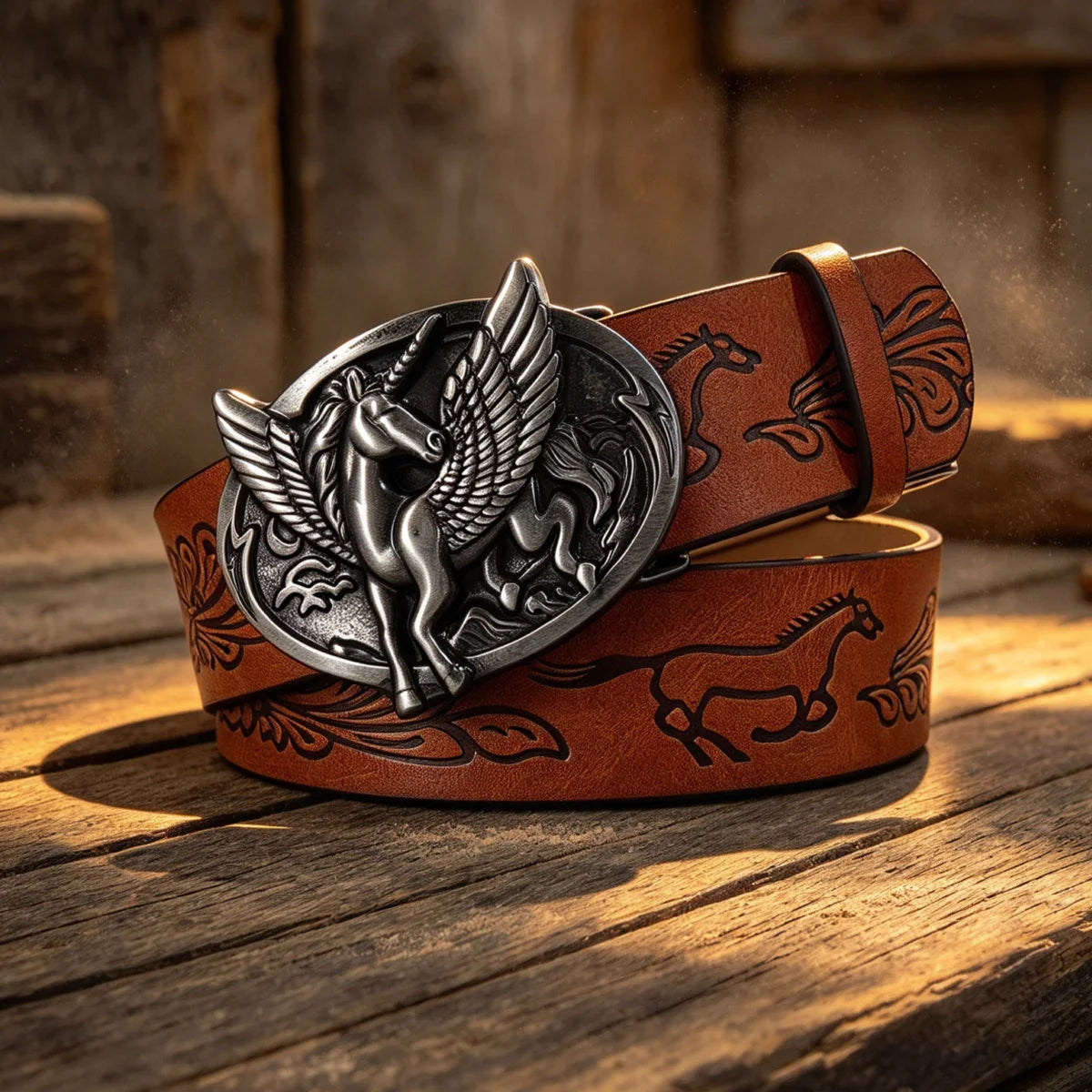 PENDRA Jadeorae Leather Western Designer Belt