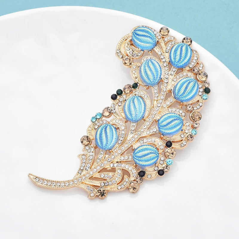 PENDRA Featherella Big Palace Feather Brooch