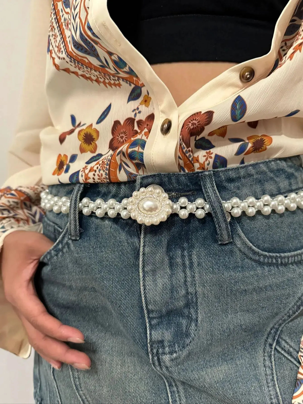 PENDRA Aureelle Pearl Western Designer Corset Belt