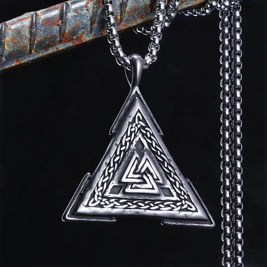 PENDRA Odin's Triangle Steel Necklace