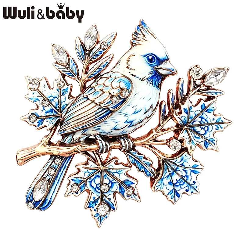 PENDRA Perched Songbird Vintage Rhinestone Brooch