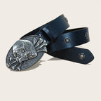 PENDRA Norayne Leather Black Skull Punk Belt