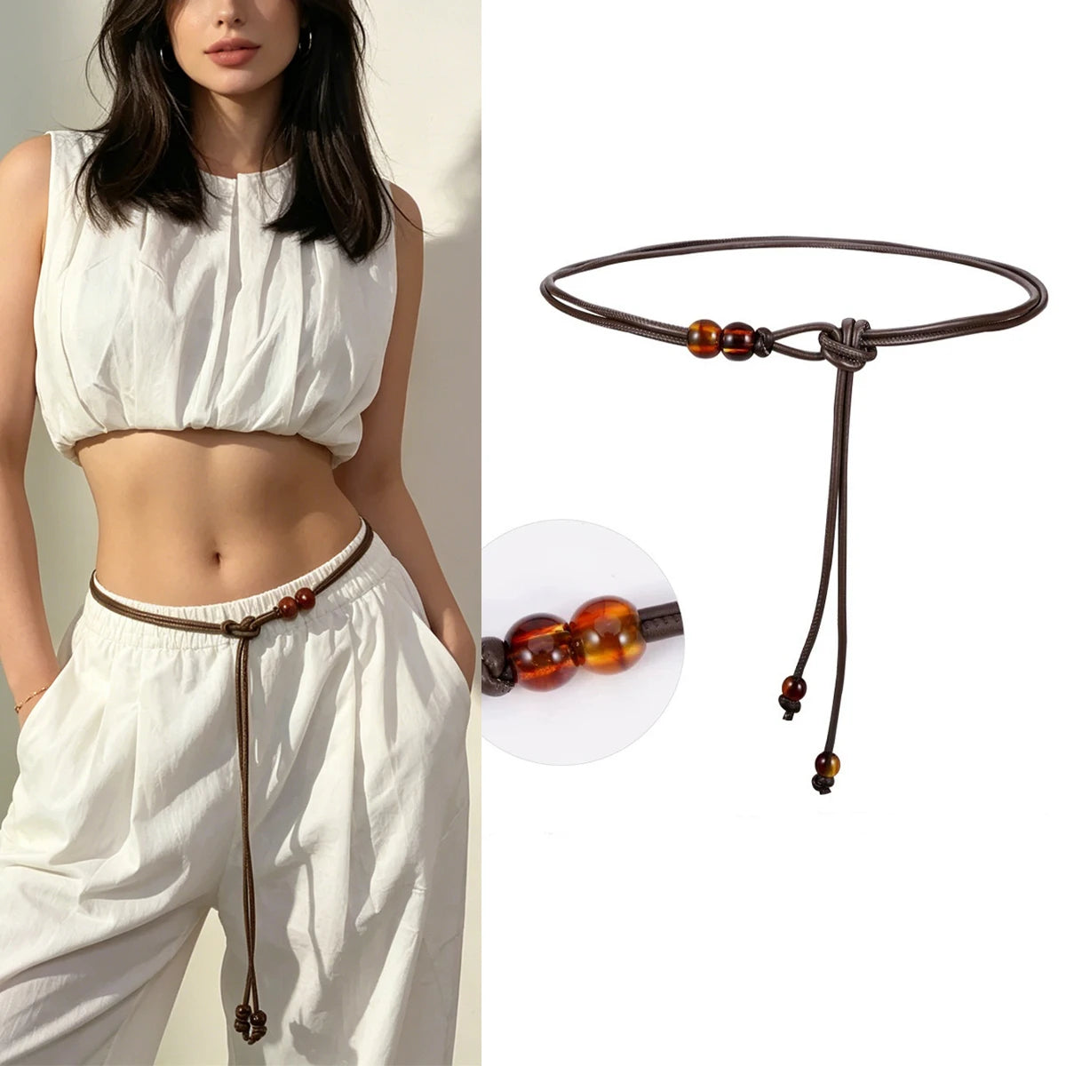 PENDRA Irisia Brown Corset Belt